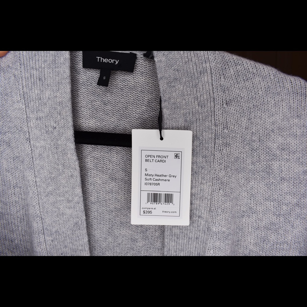 NWT THEORY gray cardigan 100% cashmere